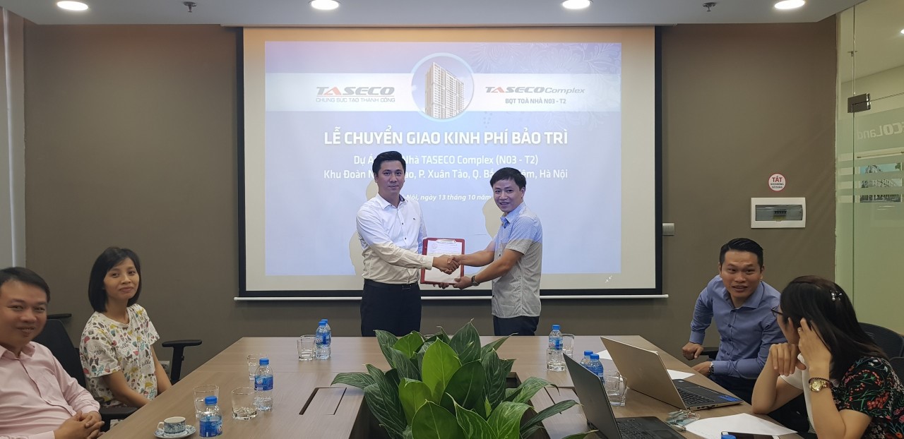 Taseco Complex building maintenance fund transfer ceremony