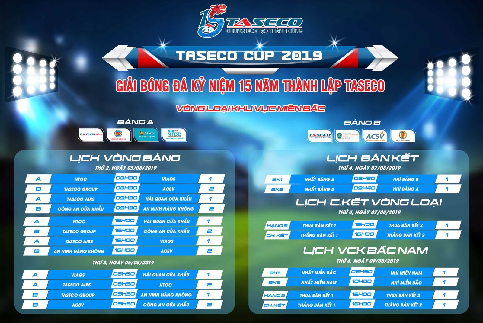 Football tournament to celebrate Taseco's 15th anniversary - Taseco Cup 2019
